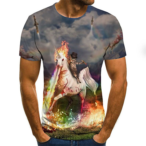 

Men's Daily T-shirt - 3D Print Rainbow