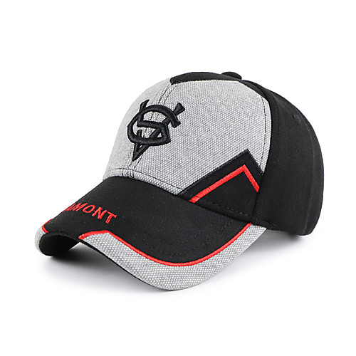 

Unisex Basic Cotton Baseball Cap-Color Block All Seasons Black Blue Royal Blue