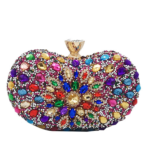 

Women's Crystals Alloy Evening Bag Black / Blushing Pink / Gold