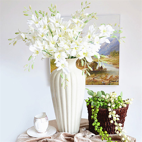 

элегантный белый цветок из искусственного шелка маленькие орхидеи гостиная украшение цветами для свадебного букета