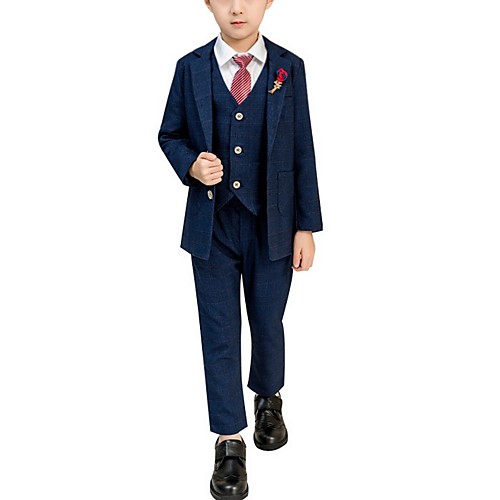 

Темно-синий / Серый Полиэстер Детский праздничный костюм - 1 шт. Включает в себя Пальто / Жилетка / Рубашка