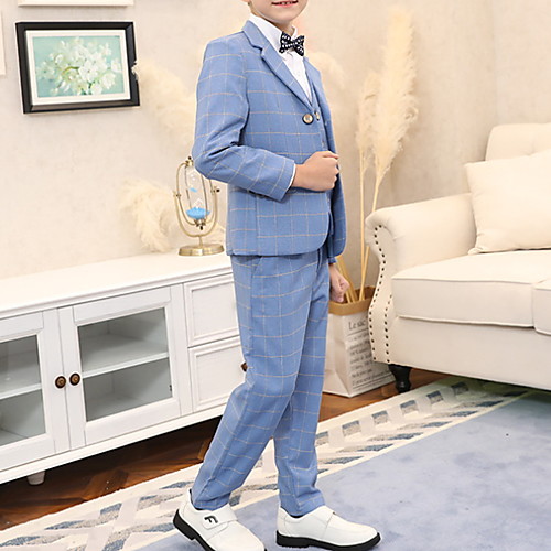 

Sky Blue Polyester Ring Bearer Suit - 1 Piece Includes Coat / Vest / Shirt