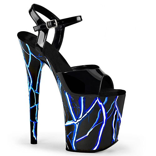 

Women's Sandals Stiletto Heel Peep Toe PU British Spring & Summer Fuchsia / Blue / Wedding / Party & Evening