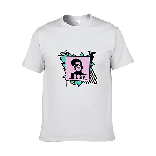 

Men's Daily Basic T-shirt - Geometric / Color Block Print Black