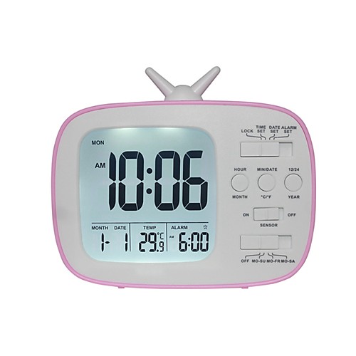 

von04 светодиодный цифровой будильник с ночником термометр календарь календарь будильник настольный дисплей