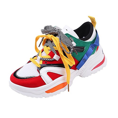 

Women's Athletic Shoes Flat Heel Round Toe PU Sporty Fall & Winter Black / Red / Gray