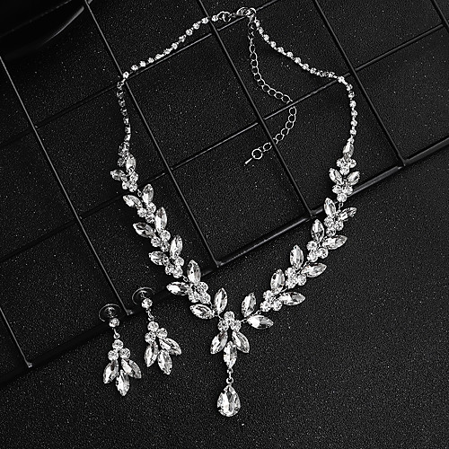 

Women's Bridal Jewelry Sets Earrings Jewelry Silver For Wedding Gift Daily 1 set