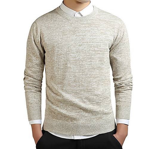 

Men's Solid Colored Long Sleeve Pullover Sweater Jumper, Round Black / Navy Blue / Gray US34 / UK34 / EU42 / US36 / UK36 / EU44 / US38 / UK38 / EU46