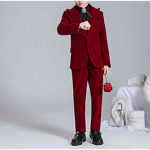

Бордовый Полиэстер Детский праздничный костюм - 1 шт. Включает в себя Пальто / Жилетка / Рубашка