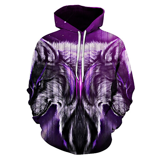

Men's Casual / Basic Hoodie - 3D Purple US32 / UK32 / EU40