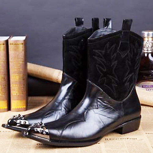 

Муж. Fashion Boots Наппа Leather Зима / Наступила зима Винтаж / Английский Ботинки Сохраняет тепло Сапоги до середины икры Черный / Для вечеринки / ужина