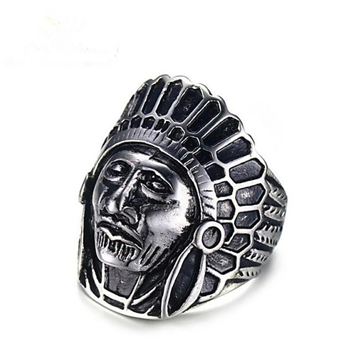 

Men's Ring 1pc Silver Steel Geometric Fashion Daily Holiday Jewelry Geometrical Totem Series Cool