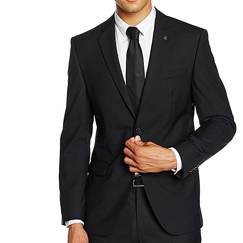

Men's Blazer, Solid Colored Notch Lapel Polyester Black / Blue / Navy Blue