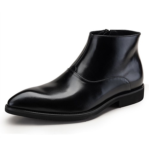 

Men's Fashion Boots Nappa Leather Winter / Fall & Winter Classic / British Boots Warm Booties / Ankle Boots Black / Wine / Party & Evening