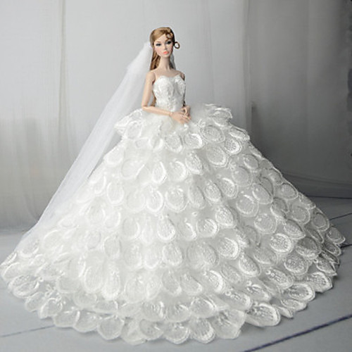 

Doll Dress Wedding For Barbiedoll Lace Lace Organza Dress For Girl's Doll Toy / Kids