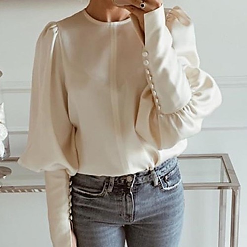 

Women's Daily Shirt - Solid Colored Beige