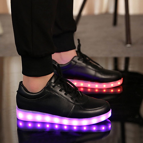 

Women's Sneakers Flat Heel Round Toe PU Fall & Winter Black / White