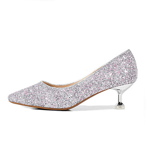 

Women's Wedding Shoes Stiletto Heel Pointed Toe PU Winter White / Gold / Pink
