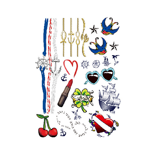 

1 pcs Temporary Tattoos Water Resistant / Disposable Face / Body Water-Transfer Sticker Tattoo Stickers