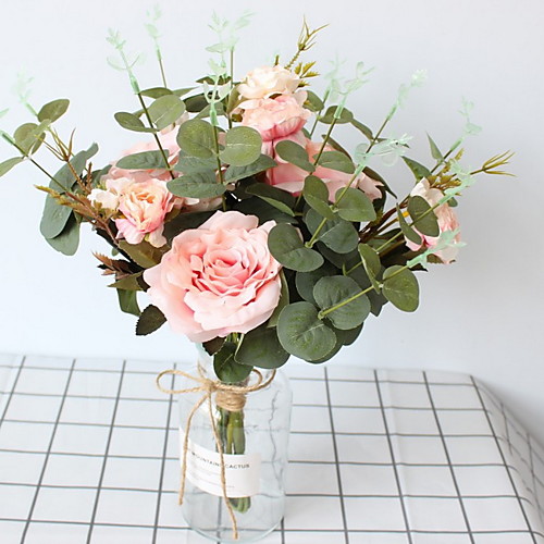 

Artificial Flowers 1 Branch Classic Modern Contemporary Roses Tabletop Flower