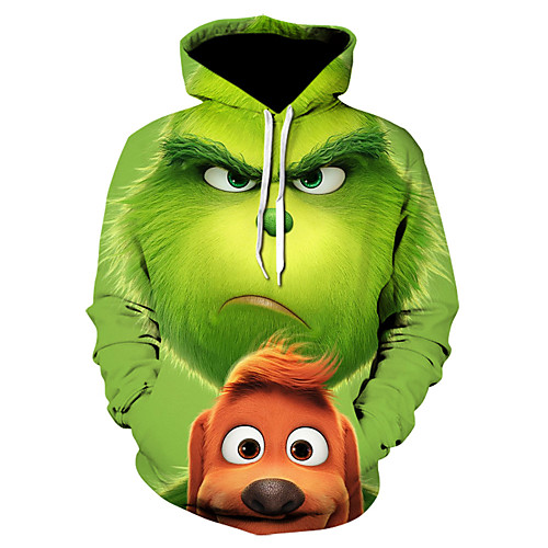 

Men's Casual / Basic Hoodie - 3D Green US32 / UK32 / EU40