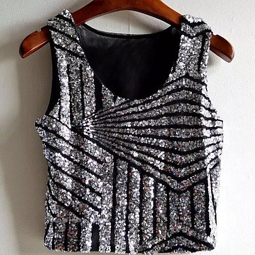 

Women's Daily Blouse - Color Block Black