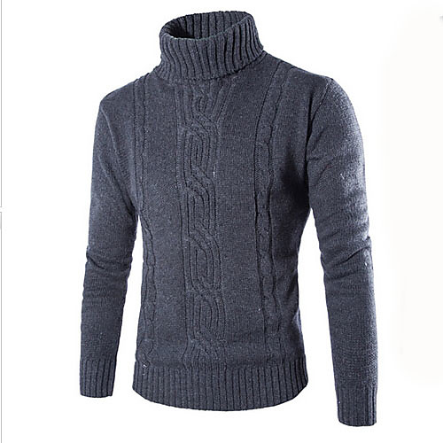 

Men's Solid Colored Long Sleeve Pullover Sweater Jumper, Round Neck Dark Gray / Light gray US32 / UK32 / EU40