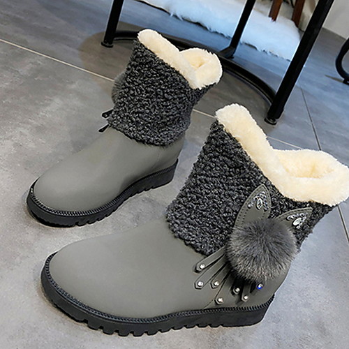 

Women's Boots Flat Heel Round Toe Suede Booties / Ankle Boots Fall & Winter Black / Yellow / Gray