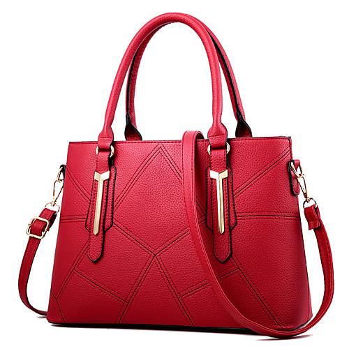

Women's Rivet Faux Leather / PU Top Handle Bag Solid Color Black / Wine / Sky Blue