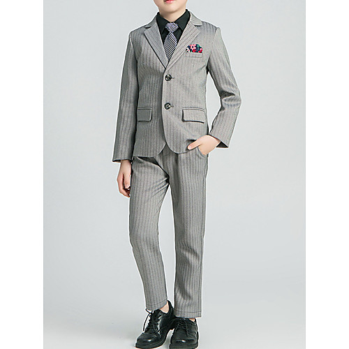 

Black / Gray Polyester Ring Bearer Suit - 1 Piece Includes Coat / Vest / Shirt