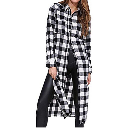 

Women's Daily Tunic - Plaid White