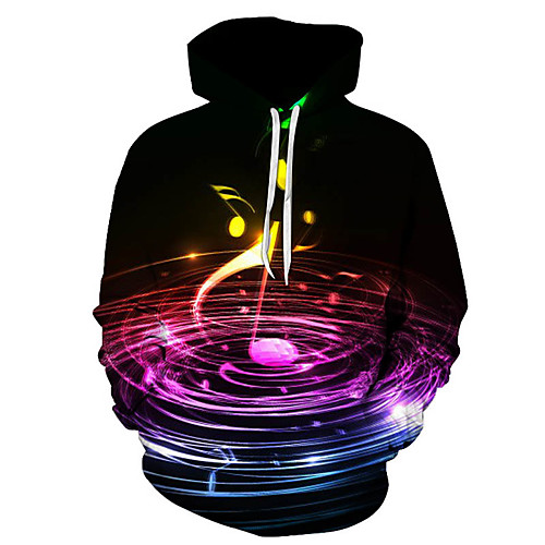

Men's Casual / Street chic Hoodie - Geometric / Color Block / 3D Rainbow US32 / UK32 / EU40