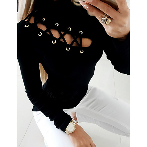 

Women's Daily Blouse - Solid Colored Black