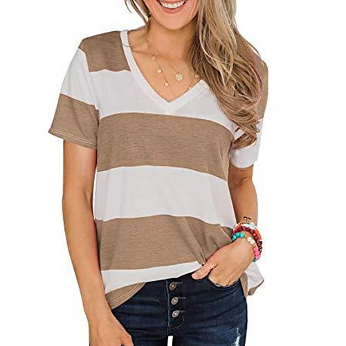 

Women's Daily T-shirt - Color Block Blushing Pink