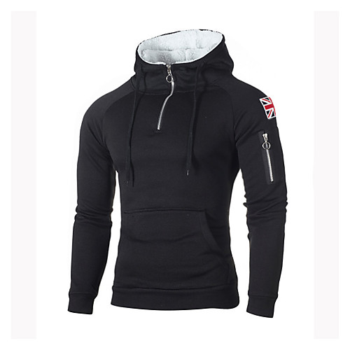 

Men's Casual / Street chic Hoodie - Color Block Black US34 / UK34 / EU42
