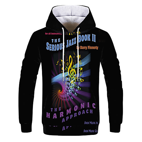 

Men's Party / Casual Hoodie - Geometric / Color Block / 3D Black US34 / UK34 / EU42