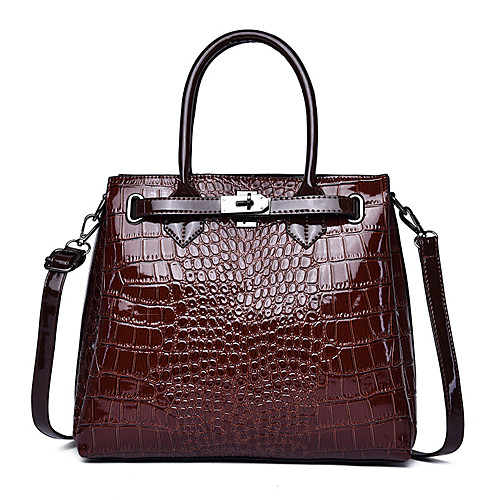 

Women's Zipper Faux Leather / PU Top Handle Bag Crocodile Black / Brown / Blue