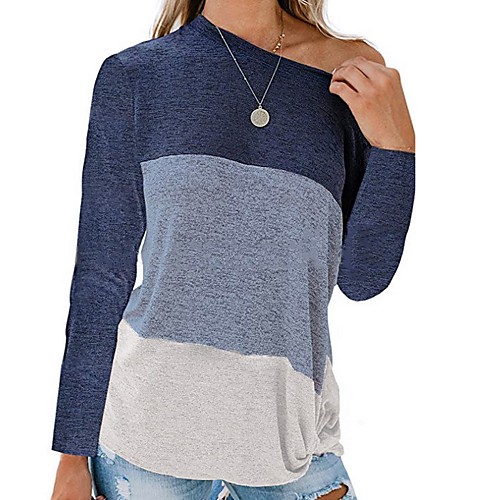 

Women's Daily T-shirt - Color Block Black