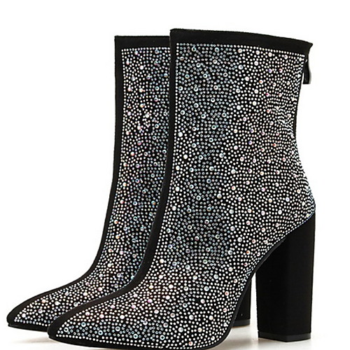 

Women's Boots Chunky Heel Pointed Toe PU Booties / Ankle Boots Winter Black