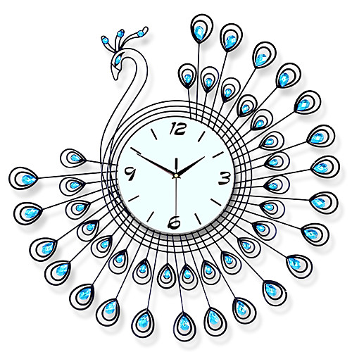 

Большие павлин настенные часы современный дизайн домашнего декора настенные часы гостиная спальня немой часы настенные металлические цифровые настенные часы