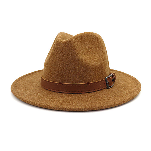 

Unisex Party Wool Blends Bucket Hat-Solid Colored Black Wine Light gray