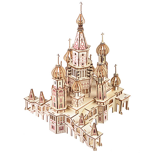 

3D Puzzle Jigsaw Puzzle Wooden Puzzle Church Cathedral DIY Natural Wood Classic Kid's Unisex Toy Gift