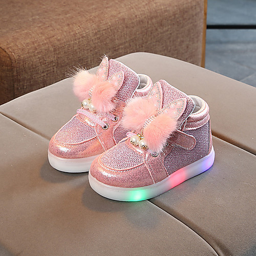 

Girls' LED / Comfort / LED Shoes Mesh / PU Sneakers Toddler(9m-4ys) / Little Kids(4-7ys) Feather / Pearl / LED Gold / Silver / Pink Spring / Fall / Party & Evening / Color Block / Rubber
