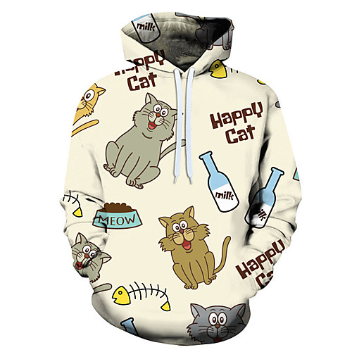 

Men's Casual / Halloween Hoodie - 3D / Cartoon / Skull Rainbow US32 / UK32 / EU40