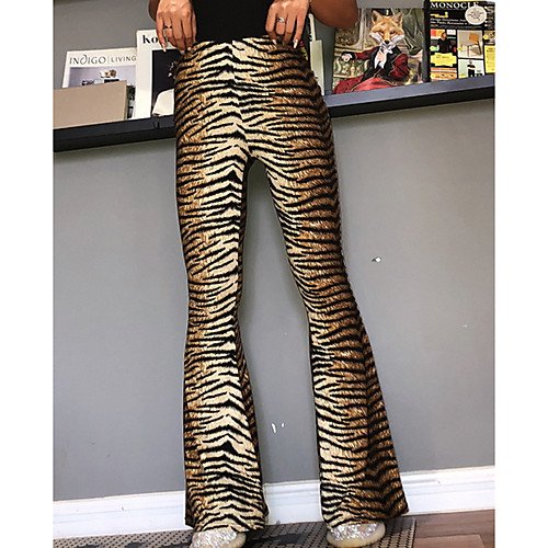 

Women's Street chic Chinos Pants - Leopard Print Yellow S M L