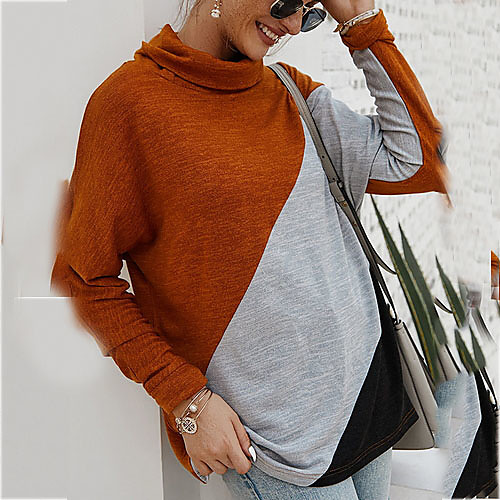 

Women's Daily T-shirt - Color Block White