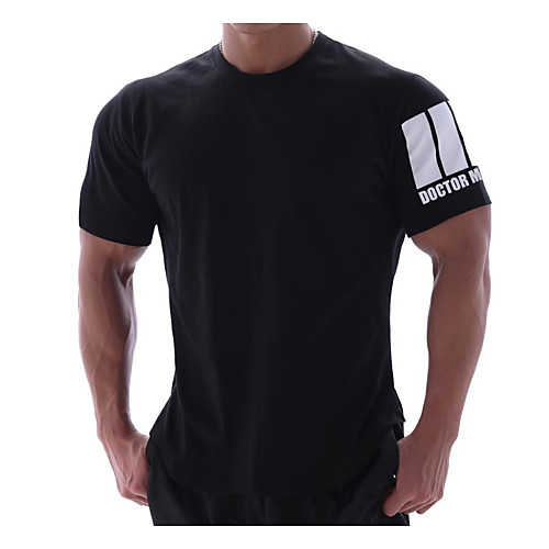 

Men's Sports Basic T-shirt - Letter Print Black