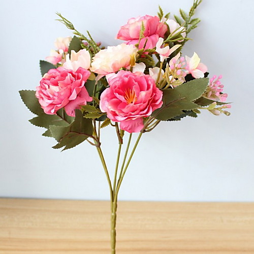 

Artificial Flowers 1 Branch Classic Modern Contemporary Peonies Tabletop Flower