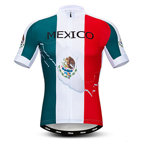 

21Grams Муж. С короткими рукавами Велокофты Белый Мексика Флаги Велоспорт Джерси Верхняя часть Горные велосипеды Шоссейные велосипеды Дышащий Влагоотводящие Быстровысыхающий Виды спорта / Эластан