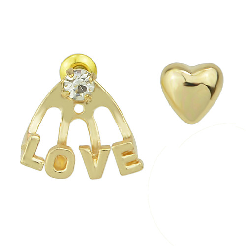 

Women's Earrings Geometrical Heart Artistic Classic Sweet Cute French Earrings Jewelry Golden For Engagement Daily Street Work Festival 2pcs